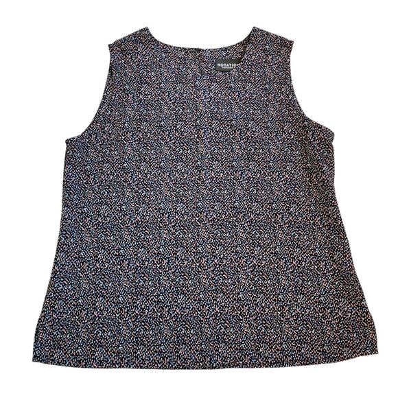 Notations Womens Pullover Career Top Size S Blue Pink Sleeveless Keyhole Blouse - Picture 5 of 11